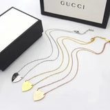 Gucci Heart Logo Necklace Gold Silver Rosegold Jewelry premium replica - image 5