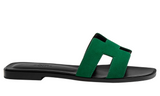 Hermès Hermès Slipper Oran Electric Green Slides premium replica - image 3