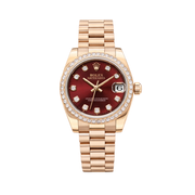 Rolex Datejust Red Dial Diamond Bezel Watch premium replica - image 1