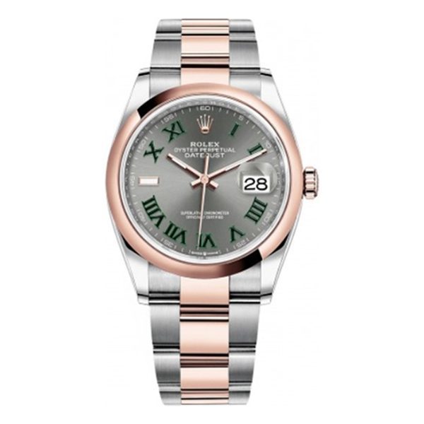Rolex Datejust Smooth Wimbledon Dial Watch – Rose Gold premium replica - image 1