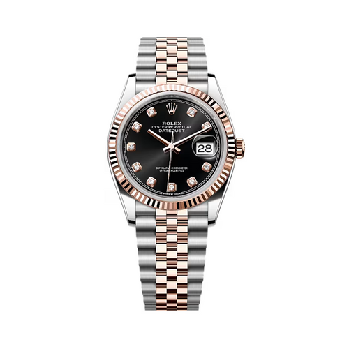 Rolex Datejust Oystersteel-Everose Watch – Black Dial, Rose Gold premium replica - image 1
