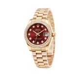 Rolex Datejust Red Dial Diamond Bezel Watch premium replica - image 3