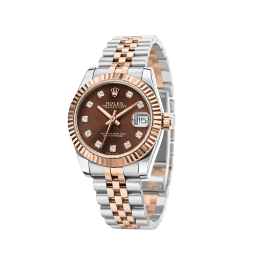 Rolex Datejust Two-Tone Chocolate Diamond Watch premium replica - image 2