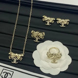 Chanel Bow Cc Logo Crystal Set Jewelry premium replica - image 5