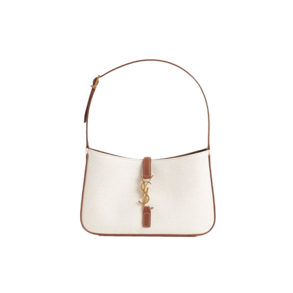 YSL Bag Le 5 À 7 Canvas Leather Hobo Bag