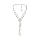 Chanel Cc Logo Interlocking Pearl Chain Lariat Necklace Jewelry premium replica - image 1