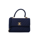 Chanel Cc Dual Handle Flap Navy Blue Wallet premium replica - image 1