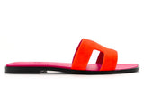 Hermès Hermès Slipper Oran Orange Goatskin Slides premium replica - image 2