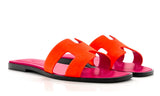 Hermès Hermès Slipper Oran Orange Goatskin Slides premium replica - image 3