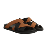 Hermès Slipper Chypre Orange Leather Slides premium replica - image 2