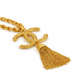 Chanel Textured Cc Tassel Necklace & Earrings Set Jewelry premium replica - image 2