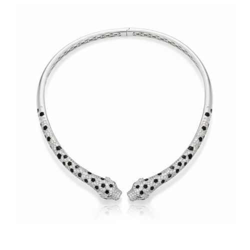 Cartier Panther Bracelet Necklace Set Jewelry