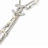 Chanel Cc Logo Interlocking Pearl Chain Lariat Necklace Jewelry premium replica - image 2