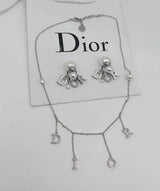 Dior Letter Charm Necklace Silver Jewelry premium replica - image 5