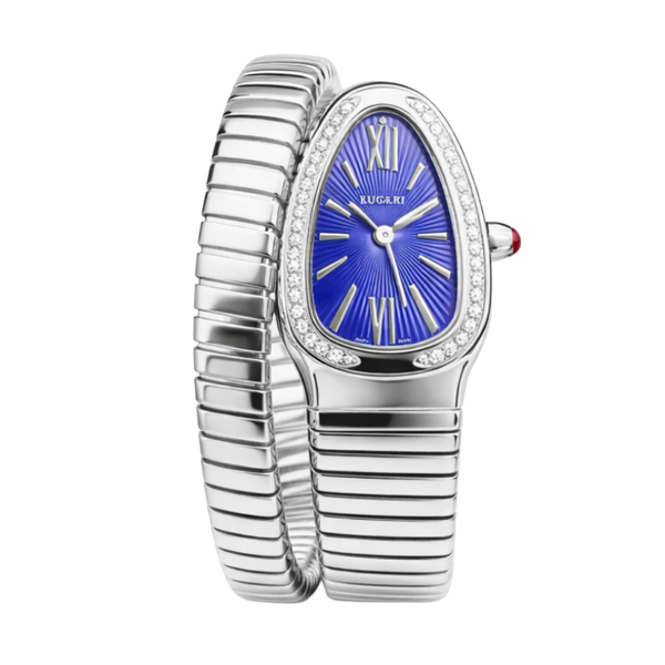 Bvlgari Serpenti Tubogas Blue Dial Silver Steel Watch