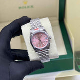 Rolex Datejust Pink Dial Fluted Bezel Jubilee Watch premium replica - image 4