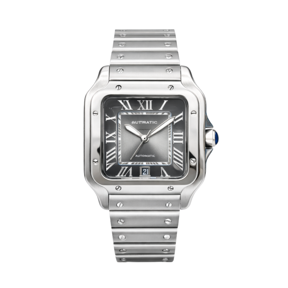 Cartier Santos De Silver & Graduated Green Dial Watch premium replica - image 1