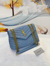YSL Bag Loulou Matelassé Bleu Leather Bag premium replica - image 4