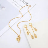 Dior Navy Necklace Earrings Set Gold Jewelry premium replica - image 5