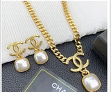 Chanel Hammered Gold Tone Cc Pearl Set Jewelry premium replica - image 3