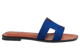 Hermès Hermès Slipper Oran Bleu Smalt Slides premium replica - image 4