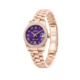 Rolex Datejust Two-Tone Aubergine Roman Diamond Purple Dial Watch premium replica - image 3