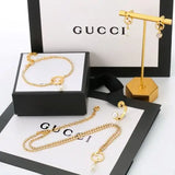Gucci Gg Crystal Pearl Bracelet Gold Jewelry premium replica - image 3