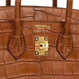 Hermès Birkin 25 Rich Brown Crocodile Bag premium replica - image 4