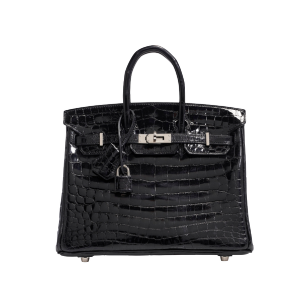 Hermès Birkin 35 Crocodile Silver Lock Bag