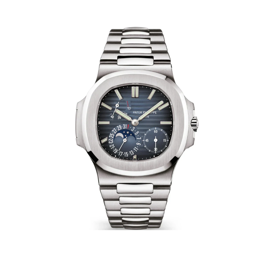Patek Philippe Nautilus Dark Blue Dial Silver Tone Watch premium replica - image 1
