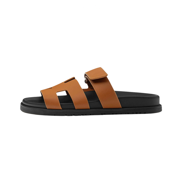 Hermès Slipper Chypre Brown Calfskin Black Sole Accessory