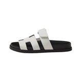 Hermès Hermès Slipper Chypre White Leather Slides premium replica - image 1