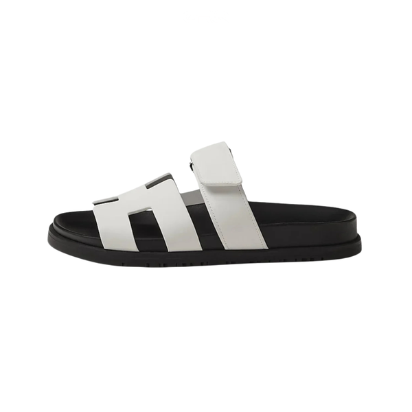 Hermès Hermès Slipper Chypre White Leather Slides