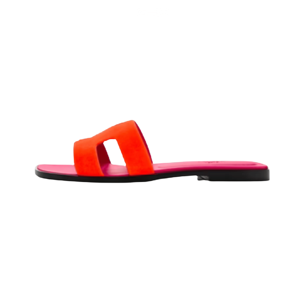 Hermès Hermès Slipper Oran Orange Goatskin Slides