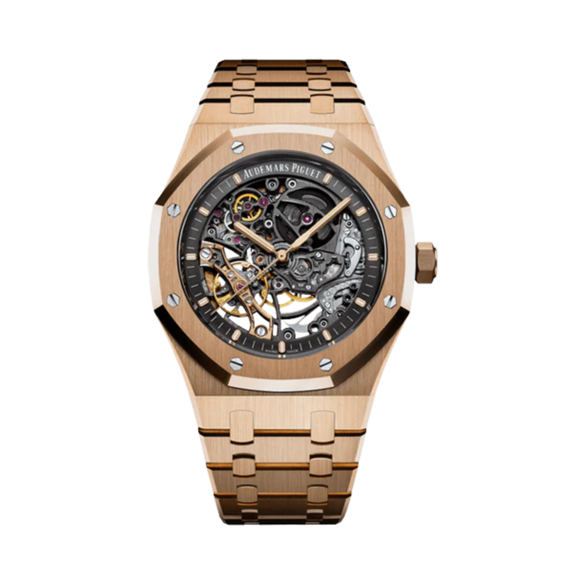 Audemars Piguet Royal Oak Double Balance Wheel Openworked Pink Gold Slate Grey Dial Watch premium replica - image 1