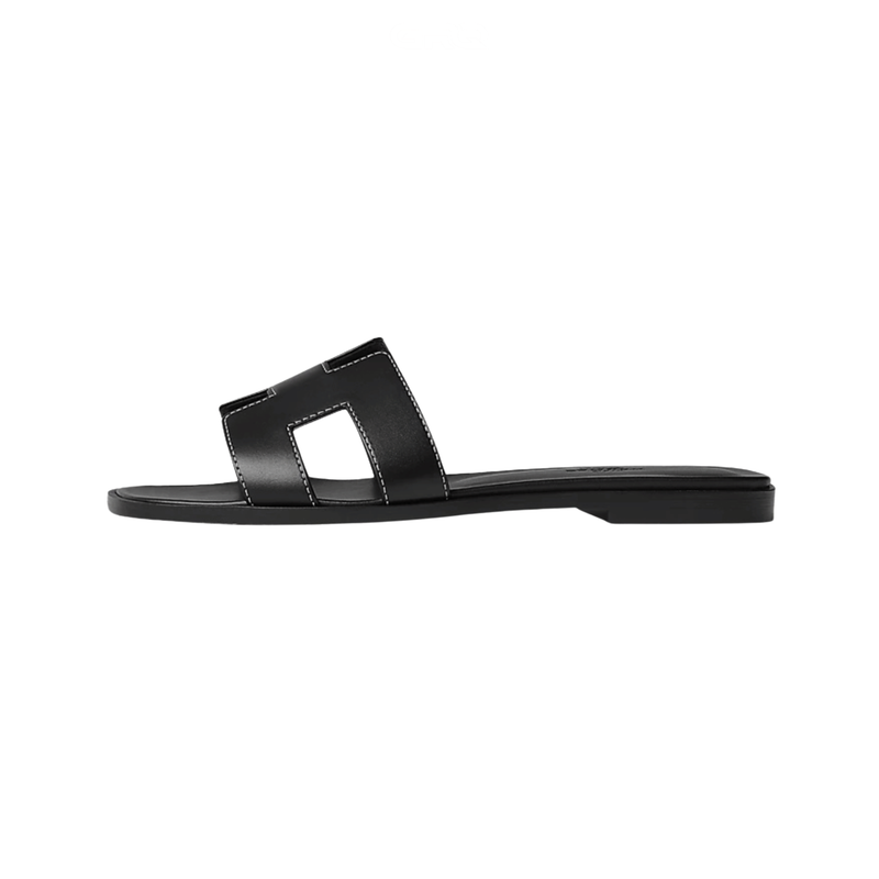 Hermés Slipper Oran Black Crystal Embellishments Slides premium replica - image 1