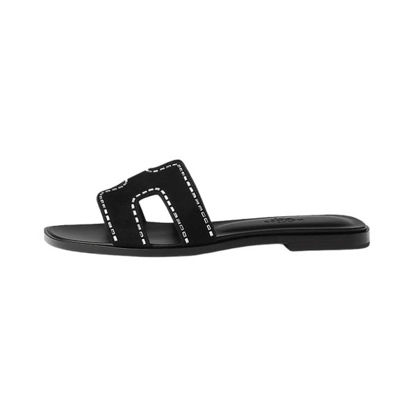 Hermès Slipper Oran Black Studded Accessory