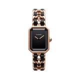 Chanel Première Édition Rose Gold Black Leather Chain Watch premium replica - image 1
