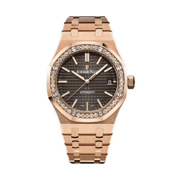 Audemars Piguet Royal Oak Diamond Bezel Pink Gold Black Dial Watch – Brown Dial, Rose Gold