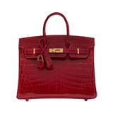 Hermès Birkin 30 Made From Shiny Niloticus Crocodile Leather Deep Red Bag premium replica - image 1