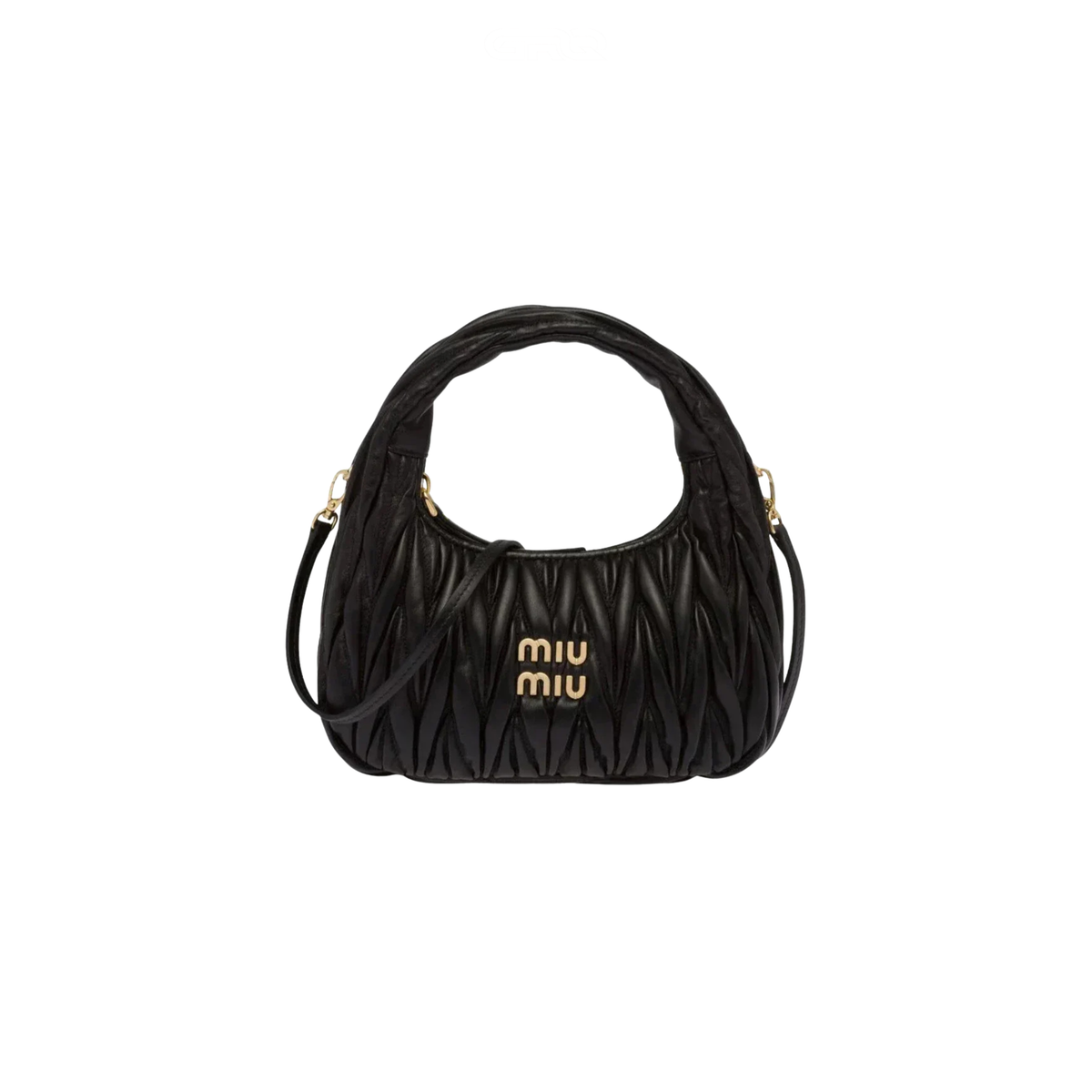 Miu Miu Wander Shoulder Matelassé Nappa Leather Wallet – Black premium replica - image 1
