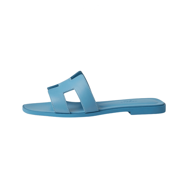 Hermés Slipper Oran Turquoise Slides