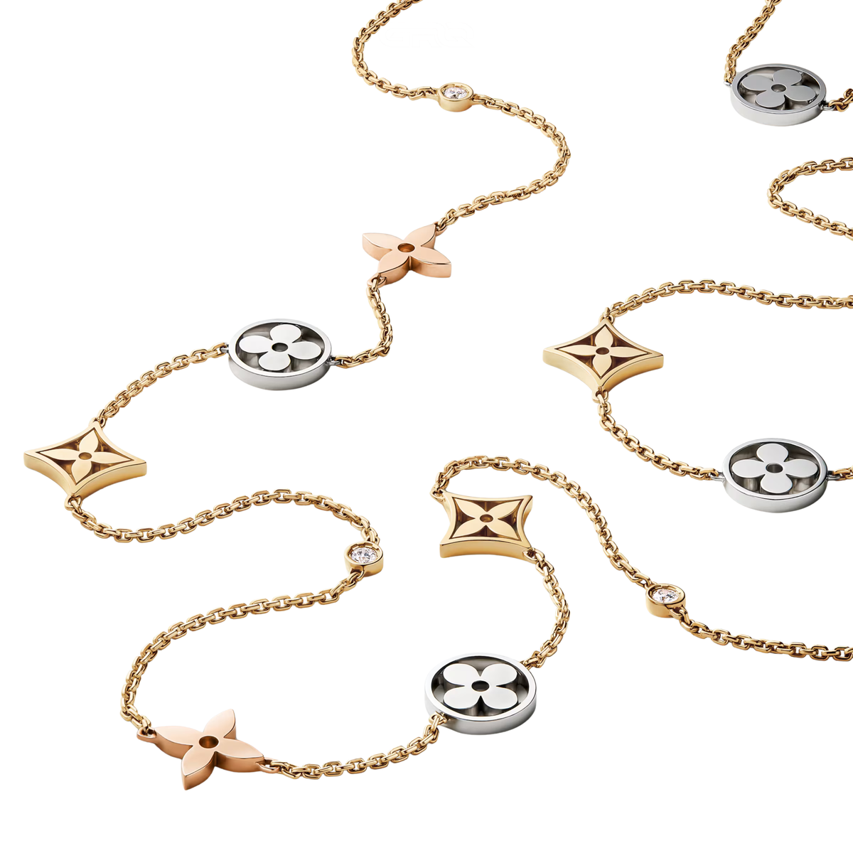 Louis Vuitton Idylle Blossom Sautoir 3 Golds Diamonds Jewelry premium replica - image 1