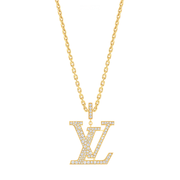 Louis Vuitton Lv Large Pendant Diamonds Yellow Gold Necklace Jewelry premium replica - image 1