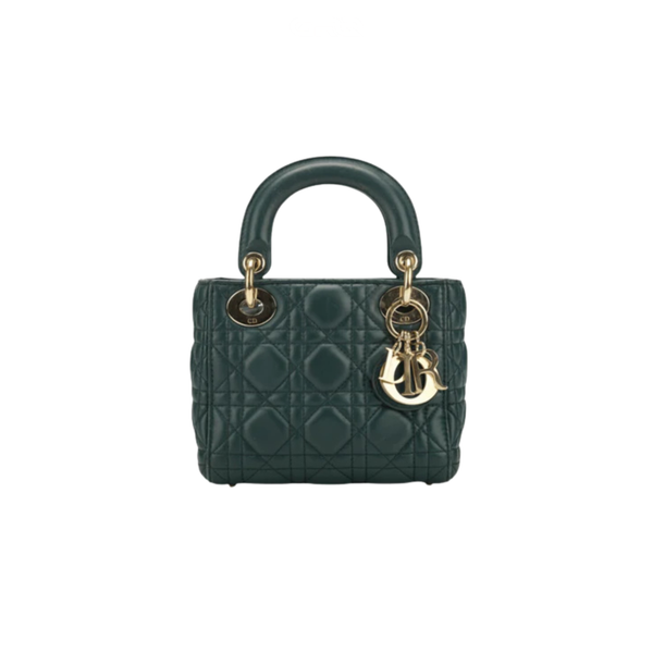 Dior Lady In Green Cannage Leather Bag