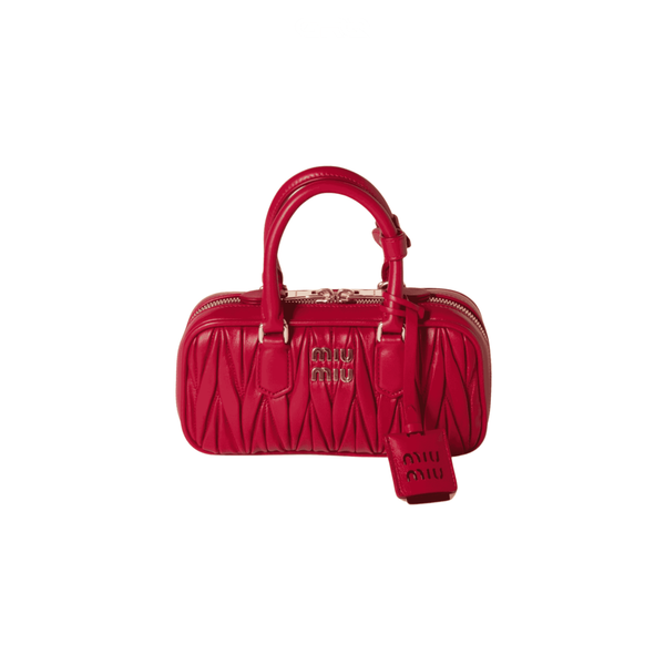Miu Miu Arcadie Matelassé Nappa Leather Mini Wallet – Red
