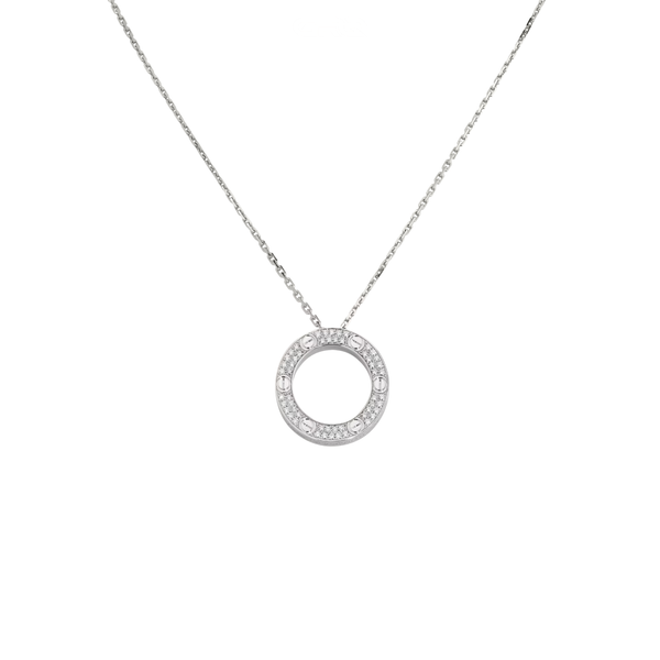 Cartier Love Pendant Paved Necklace Jewelry