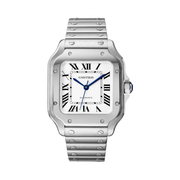 Cartier Santos De Stainless Steel Silvered Watch premium replica - image 1