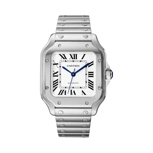 Cartier Santos De Stainless Steel Silvered Watch premium replica - image 1