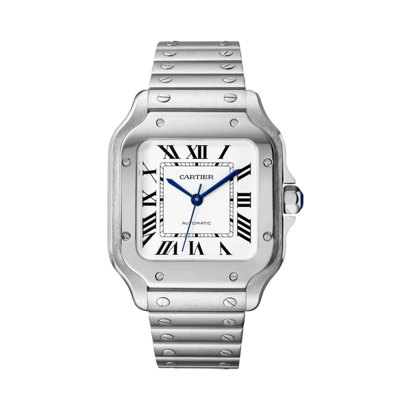 Cartier Santos De Stainless Steel Silvered Watch
